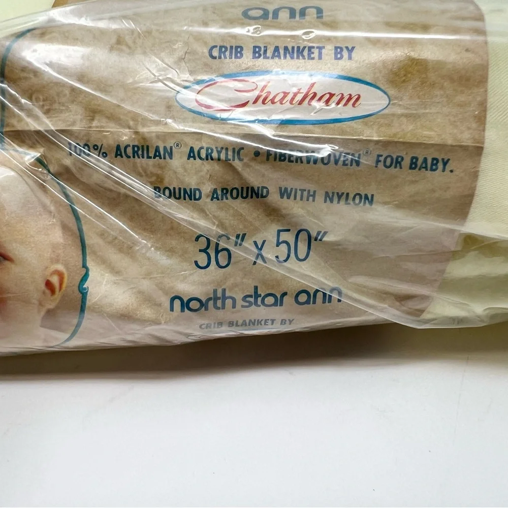 Chatham North Star Ann Baby Blanket New Old Stock Vintage Soft Yellow Nursery